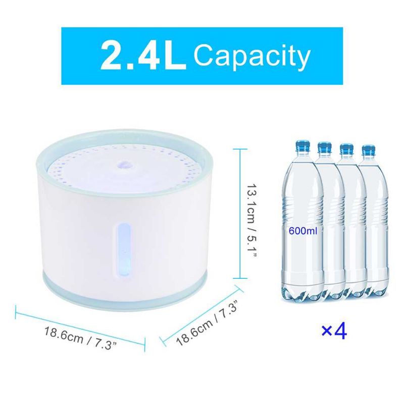 Dispenser Minum Kucing Anjing 3 Liter / 2.4 L Cat Dog Flower Outlet Automatic Pet Fountain Water Dispenser Drinking Bowl Pet Water Dispenser Fountain / Tempat Minum Kucing Anjing Kelinci Otomatis 2.4L,Flowing Water GS8