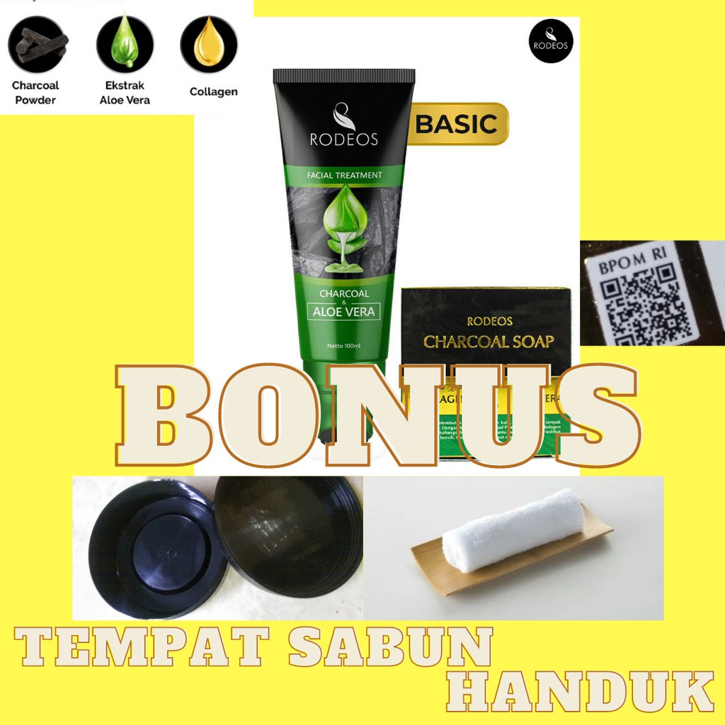 PAKET BASIC Sabun cuci muka Rodeos pria Terlaris Penghilang kulit wajah berjerawat ,berminyak,komedo