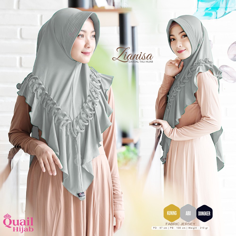 Casual Hijab Tali ZIANISA Quail Hijab Original