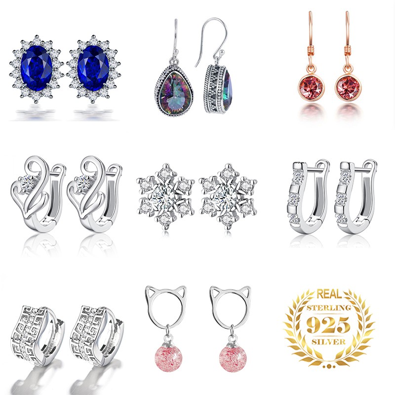 925 anting-anting perak murni, Busana sederhana, Anting-Anting wanita, Perhiasan Fashion Korea, Aksesoris telinga ED011