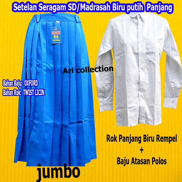 STELAN SERAGAM ANAK SD MADRASAH BIRU BENHUR PUTIH PEREMPUAN-SERAGAM SEKOLAH SD BIRU BENHUR PUTIH