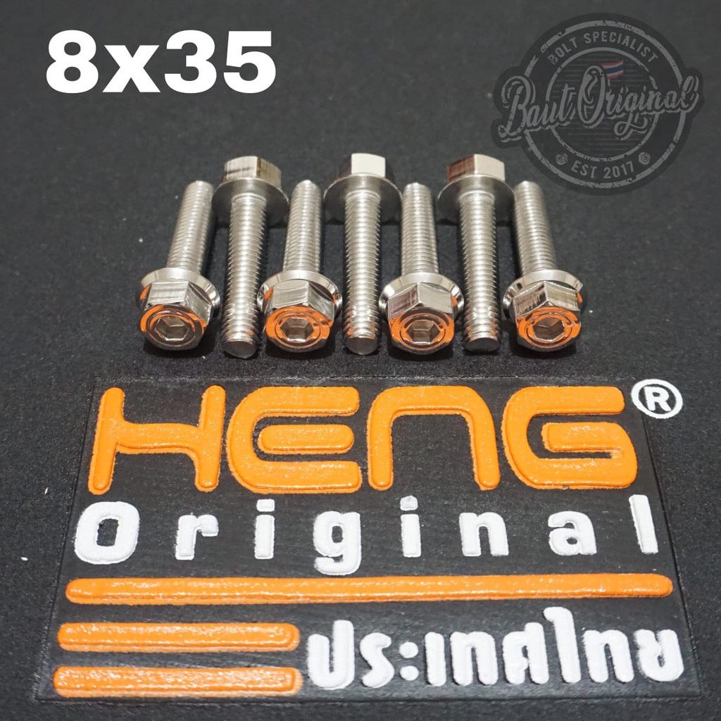 baut probolt 2kunci 2 kunci stainless 8x35 drat 12 panjang 3.5cm original heng thailand silver