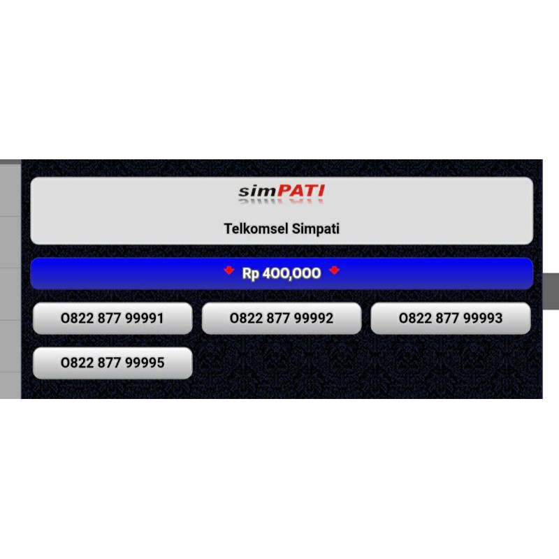 NOMOR CANTIK SIMPATI 0822 87 9999X