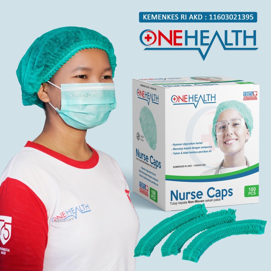 Cod Topi Nurse Cap Perawat Hair Caps Penutup Rambut Perawat Penutup Grab Gojek Non Woven