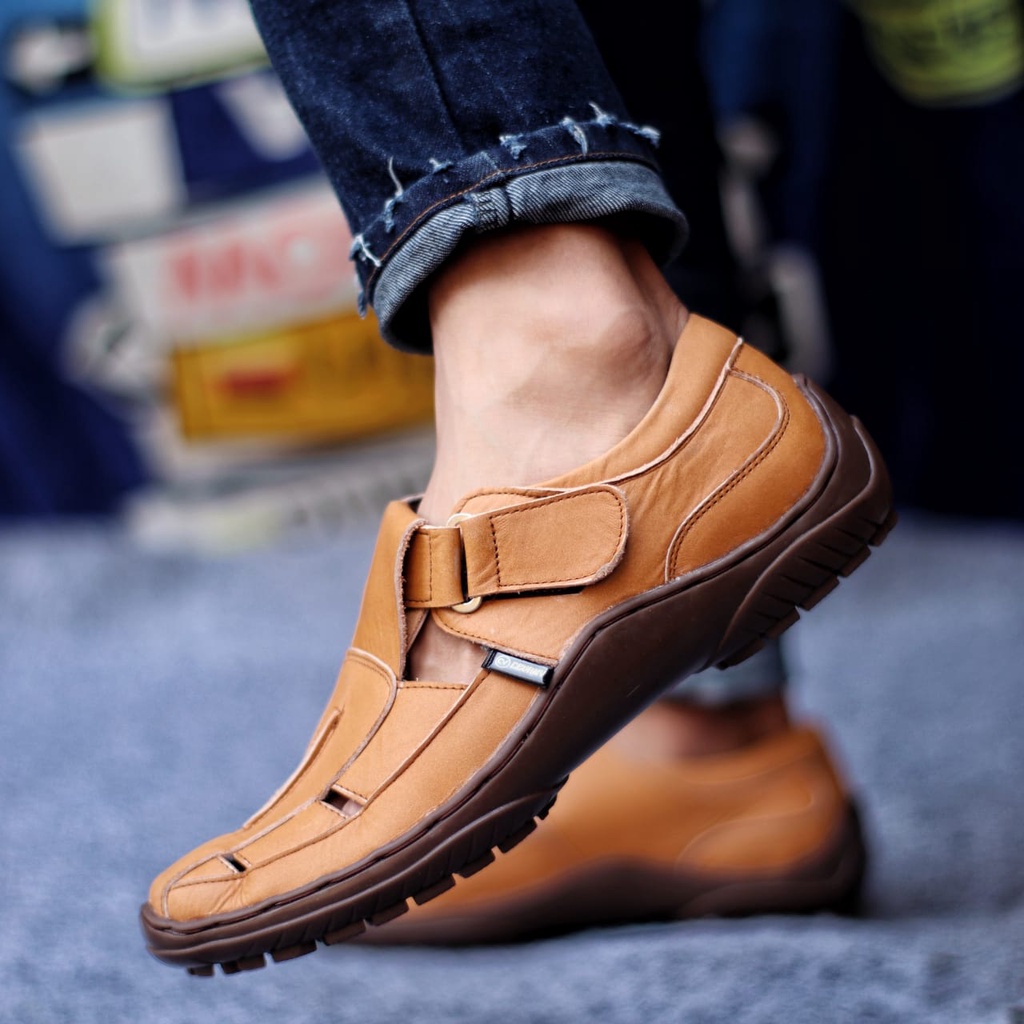 DRXEN Sepatu Formal Pria Kulit Asli Slip On Casual Santai Kerja Kantor Asli Original Distro