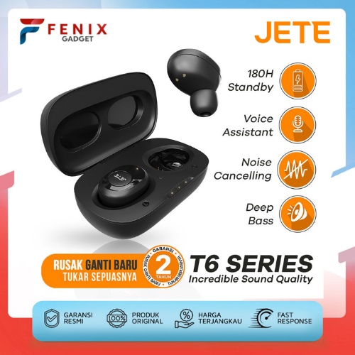 TWS - Headset Bluetooth - Earbuds JETE T6 - Garansi 2th