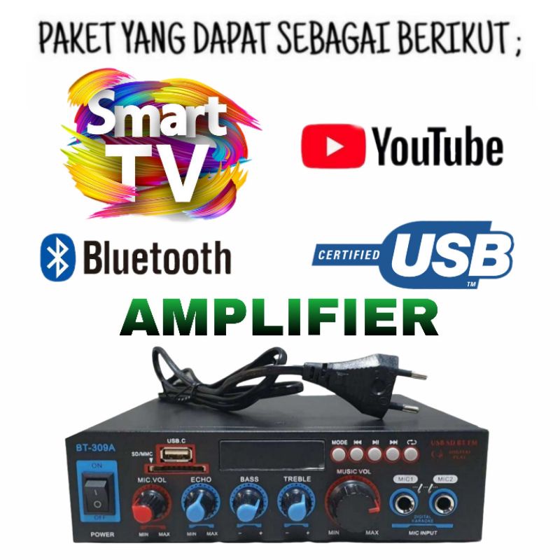 Paket DUSENBERG 10 Inch Ampli Bluetooth 2 Mic Wireless Karaoke Youtube