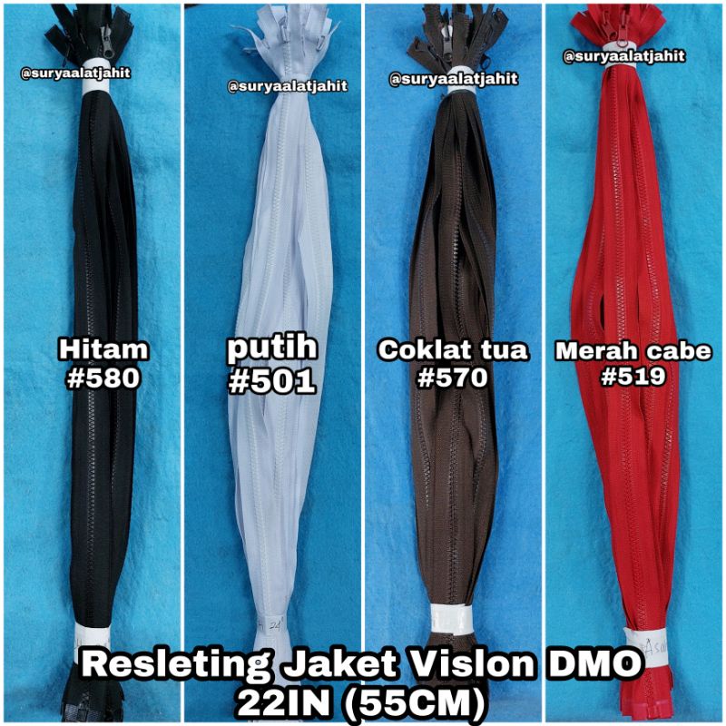 Resleting Jaket 55cm DMO NRS Asahi vislon @1lsn =rp.31.000/12pcs