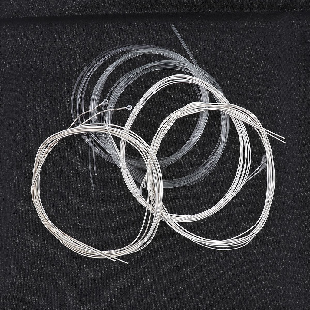 6pcs / set Oud String 022-033 Inch Bahan Nilon Lapis Tembaga Alloy Silver