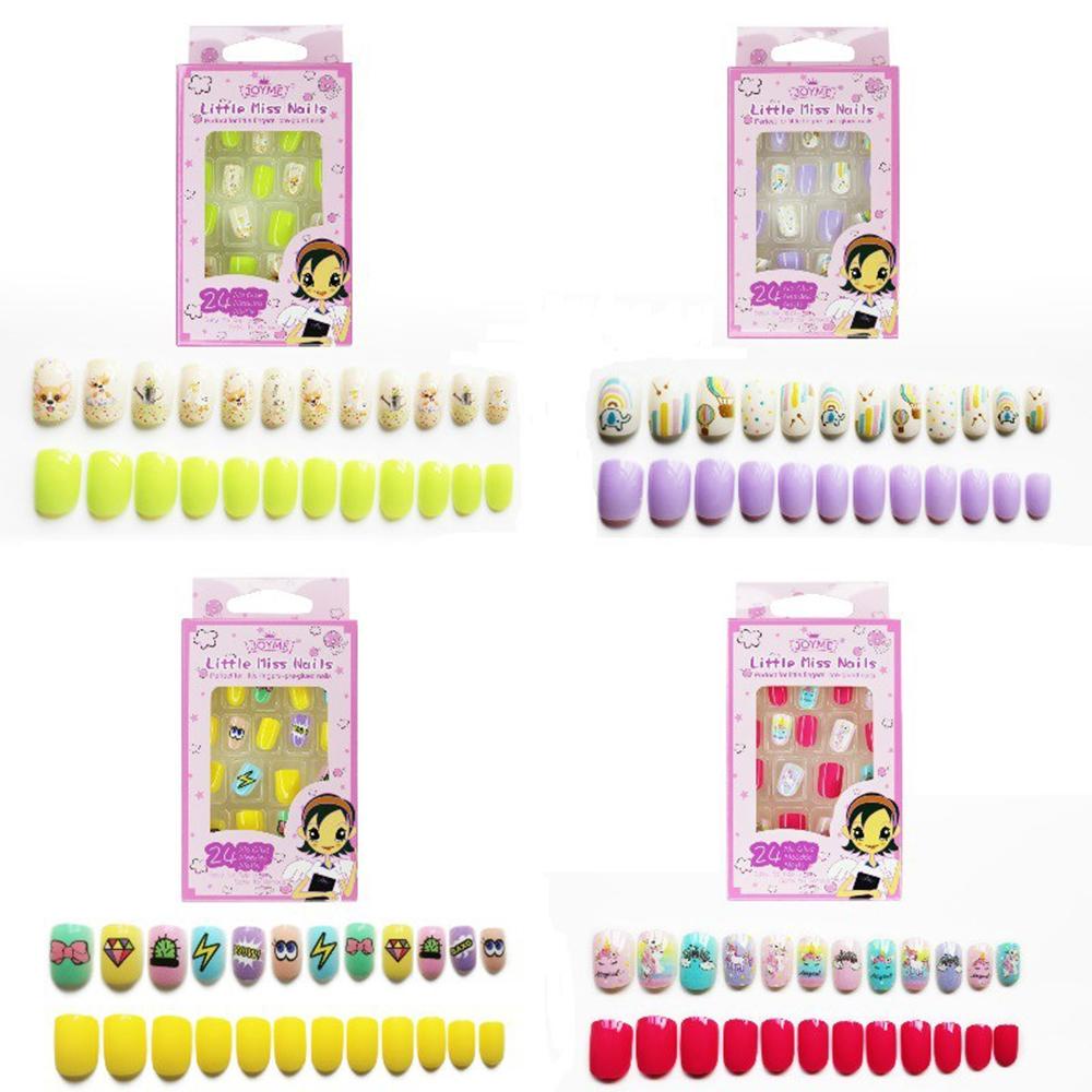 AUGUSTINA Tips Kuku Palsu Anak Agustinina Acrylic Candy Lovely Full Cover Fake Nail