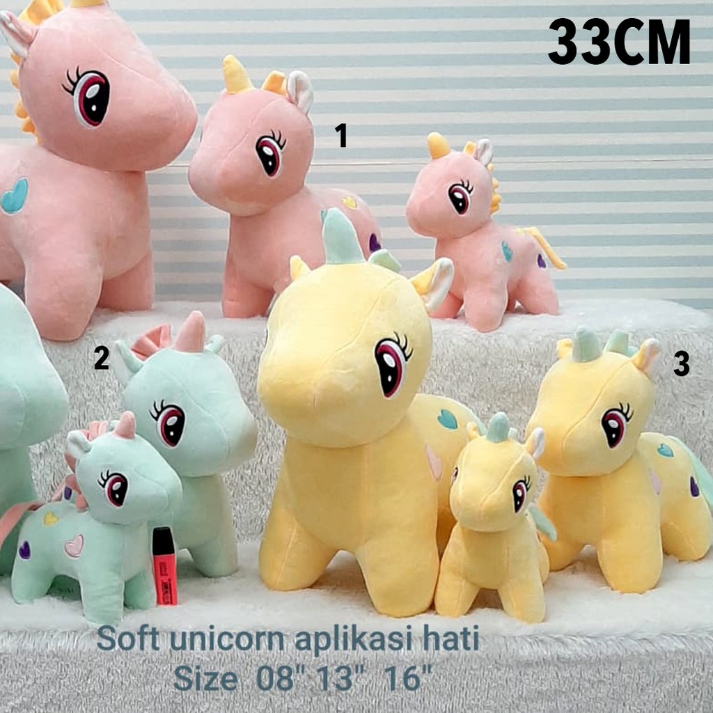 Boneka unicorn soft 30cm animal kuda pony animal