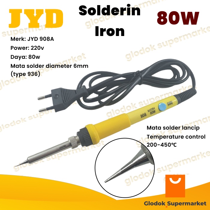 Solder JYD 908A 80 Watt Temperature Control Soldering Iron 80w