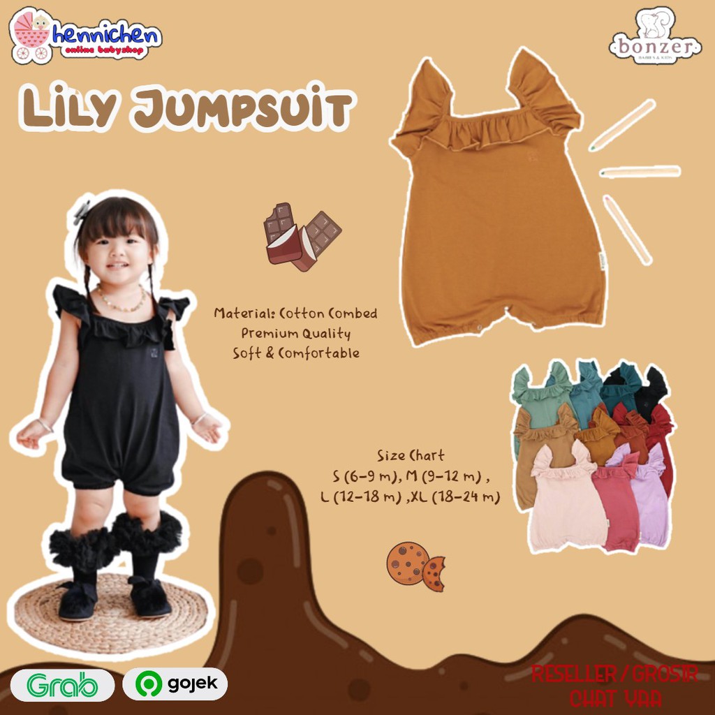 PROMO 7.7 PROMO BAJU LEBARAN MURAH BONZER LILY Jumpsuit - Jumpsuit bayi, jumpsuit anak, baju bayi, baju anak, jumper bayi 6-24 BULAN