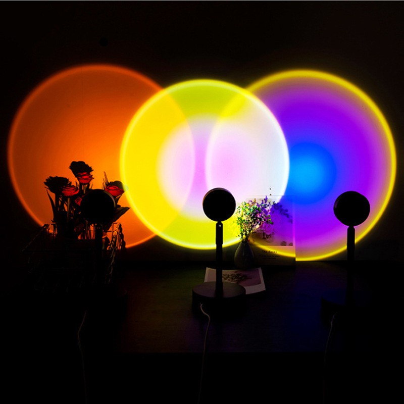 [6 WARNA] Lampu Latar Filter Sunset Proyektor Colorful Lamp LED Rainbow Background Light Foto