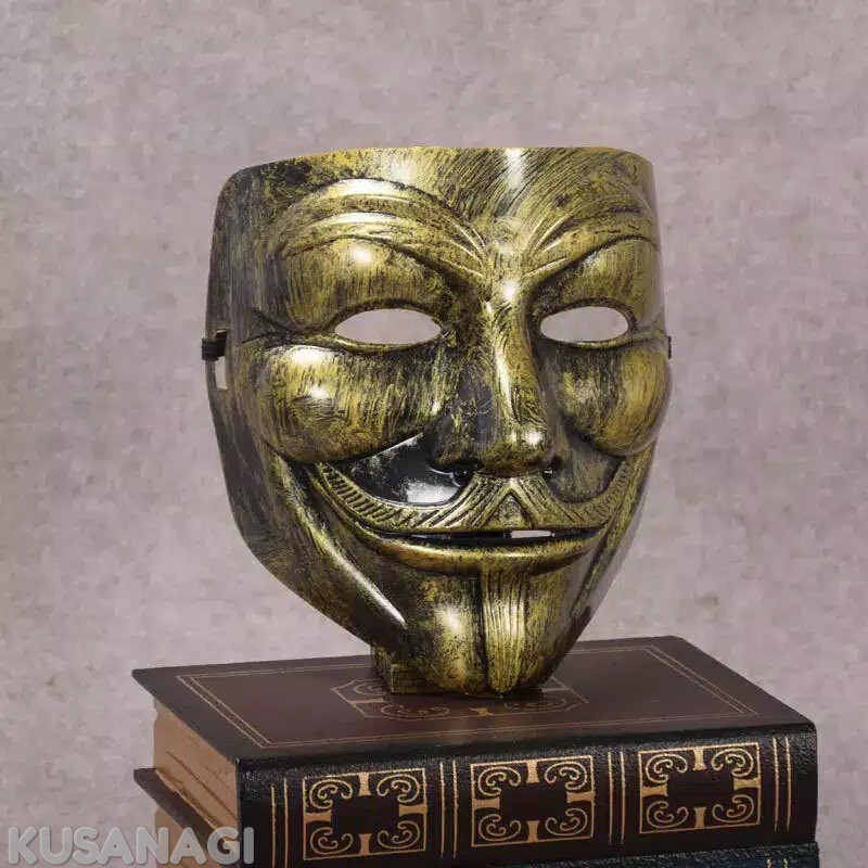 VGKG Topeng Hacker V for Vendetta Face Mask Guy Fawkes Topeng Misterius Masquerade Anonymous A94