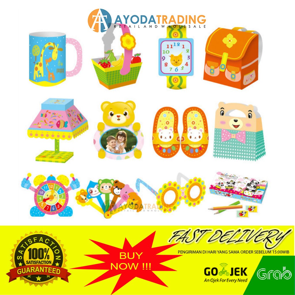 3D Paper Craft  Prakarya Anak Kertas Lipat 48pcs