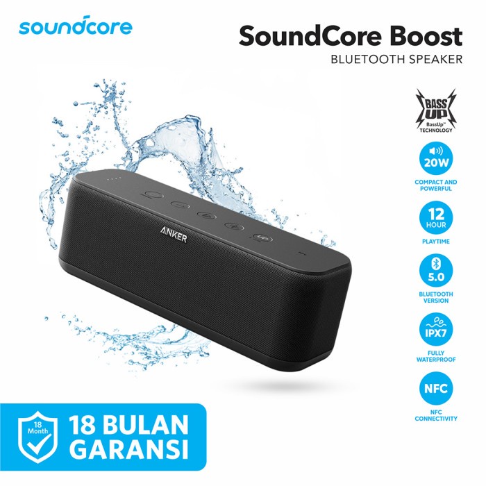 [Audio] Speaker Bluetooth Anker Soundcore Boost - A3145 - Sound System - Sound Master