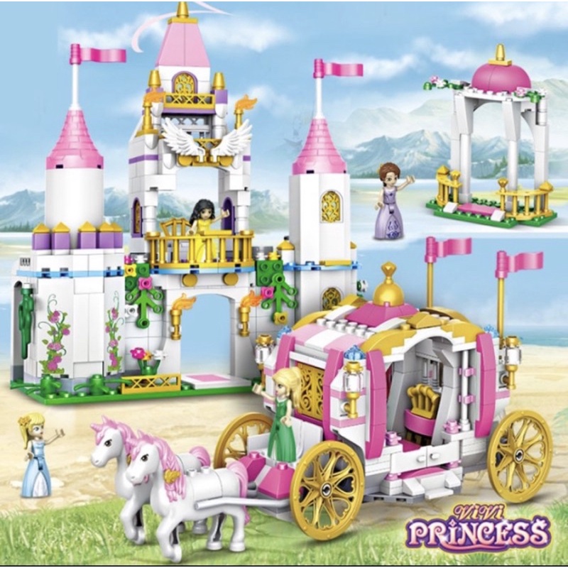 Mainan Esukasi Building blocks Seri Princess Kastil - Princess Kereta Kuda 356 Pcs