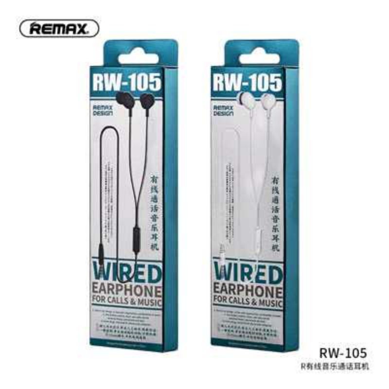 REMAX Wired Earphone RW-105 Black / White