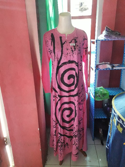(cod) Gamis Khumaira || Gamis Kaos Super || Gamis Adem Lengan Panjang Elegan || Gamis Motif Batik