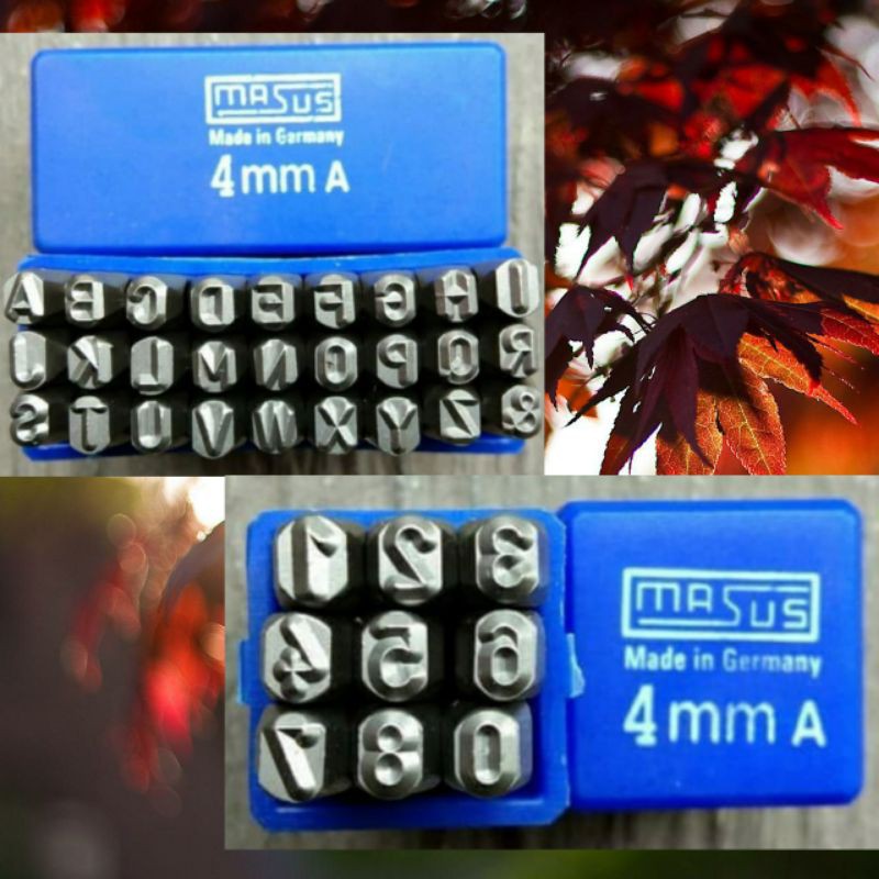 Ketok Huruf + Ketok Angka 4 Mm Huruf ketok Angka ketok MASUS Germany A - Z + 0 - 9 Stump punch Tool