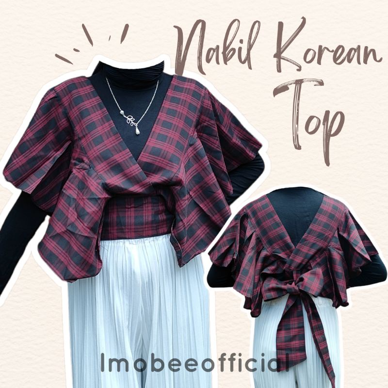 NABIL KOREAN TOP // VEST RUFFLE KOREA TARTAN // ROMPI KOREA VIRAL IKAT PITA KOTAK // VEST YURA