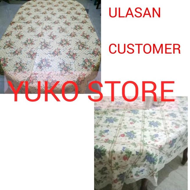 TAPLAK MEJA MAKAN PLASTIK OVAL MOTIF KURSI 6 MEIWA