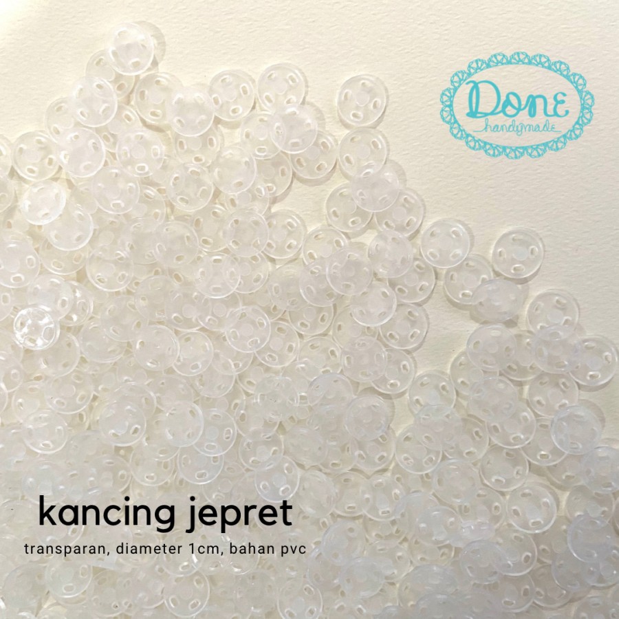 Kancing jepret transparan pvc button kancing klip tali masker strap