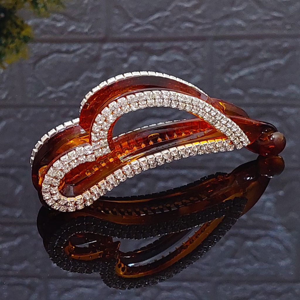 Jepit Rambut Pisang Korea premium full permata zirkon original import  mode baru