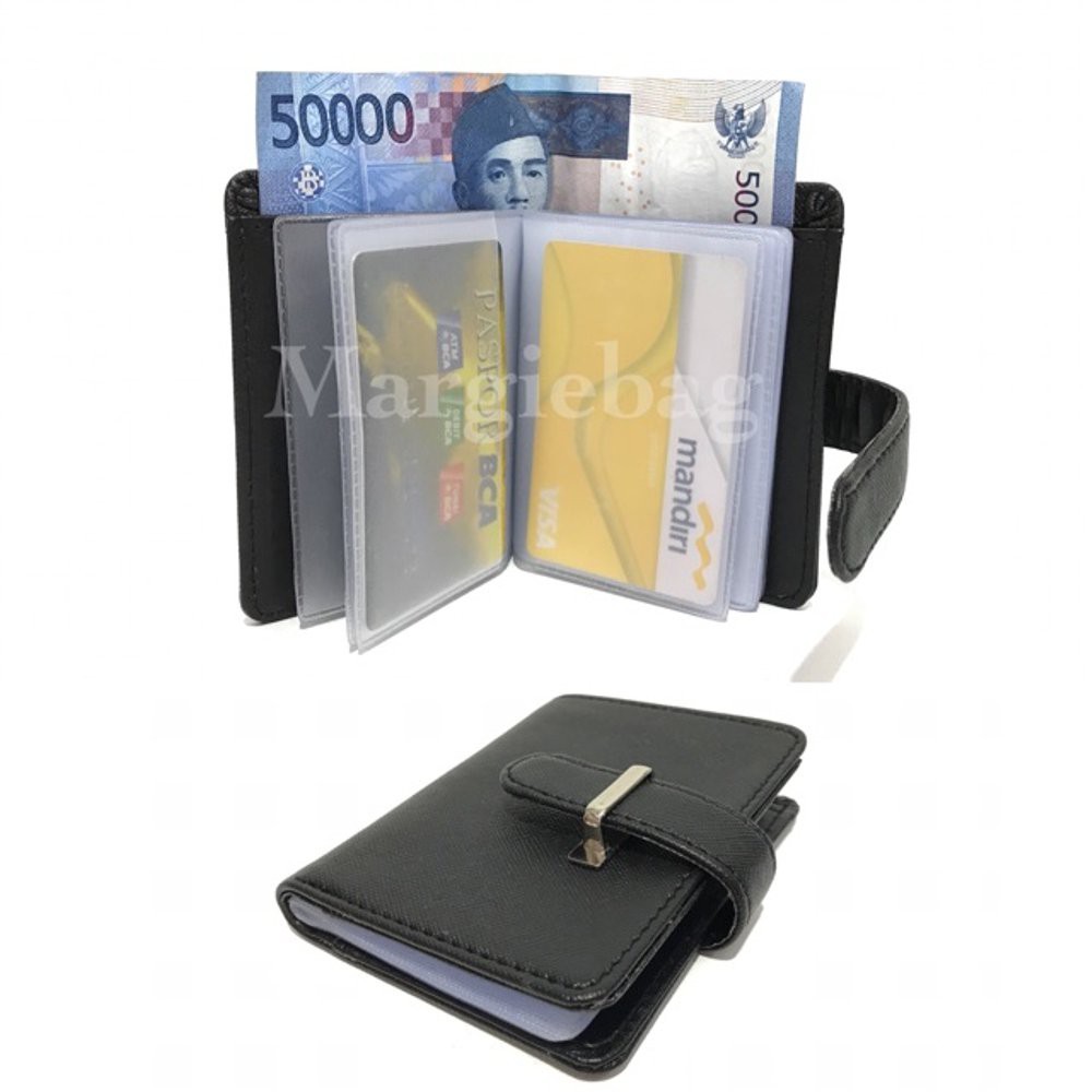 [PA] Tempat Dompet Kartu Nama ATM Koin Card Pouch Holder Kulit Mini Murah Gawang Besi Import Wanita TF015