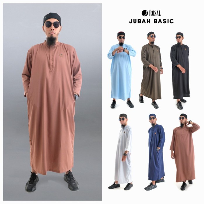 Jubah Basic ROSAL Gamis Jubah Premium Lengan Panjang Pria Dewasa