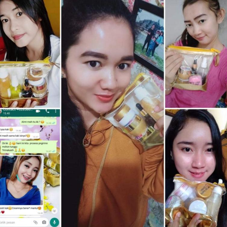 ❊ paket acne beauty glow farma skincare 5in 1 free pouch + salep jerawat ✲