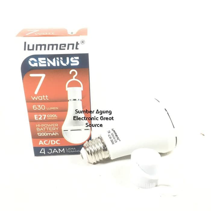 Lumment Lampu Genius 7W 7 Watt Magic AC DC Emergenc 4Jam 630Lumen