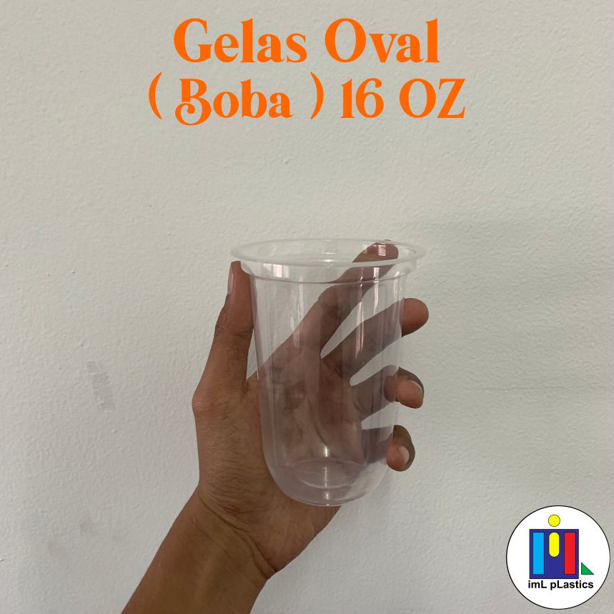 GELAS CUP OVAL WITA / GELAS BOBA 16 OZ - ISI 50PCS