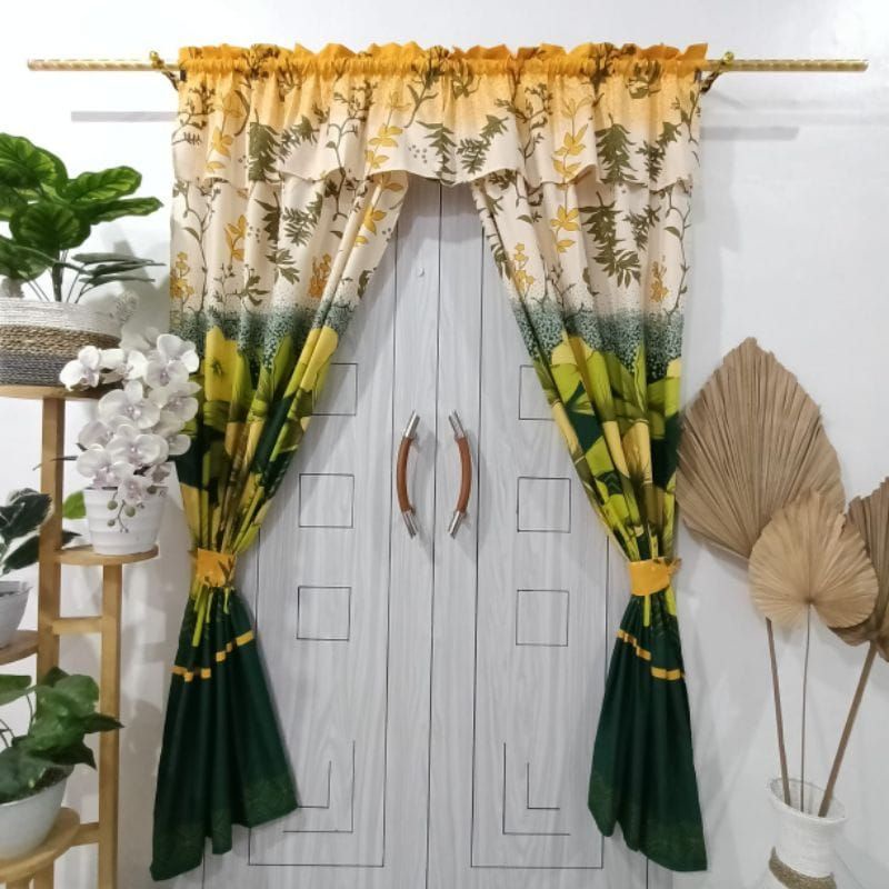 Gorden Serut Pintu Motif Ghina Terlaris [ Tirai Belah Tengah Minimalis ]