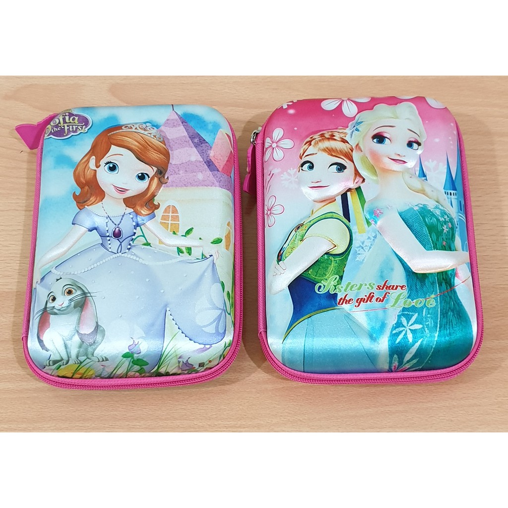 Kotak Pensil Hardcase Hardtop Motif Gambar 3D Anak Cewek High Quality