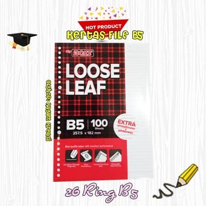 

kertas- loose leaf (kertas file) b5 isi 100 -kertas.