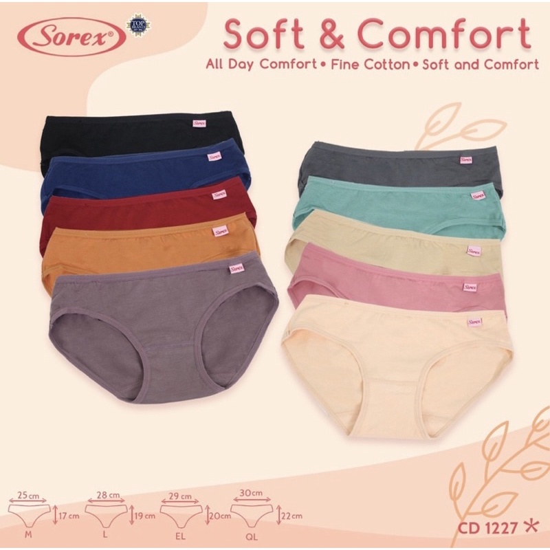 Celana Dalam CD Wanita Katun Halus Polos Sorex 1227