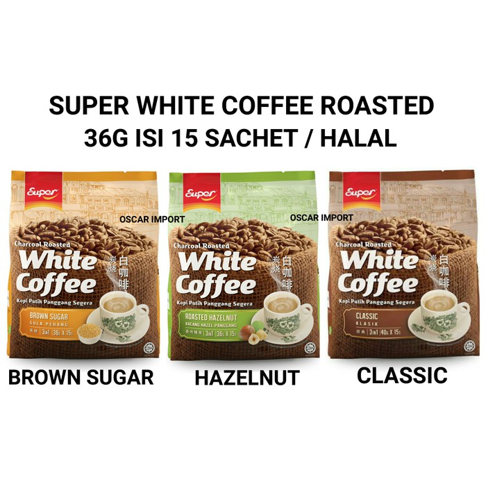

SUPER WHITE COFFEE ROASTED HAZELNUT 15PCS X 36GR - kkp987