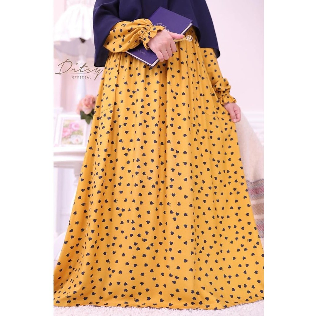 DITSY HEART MUSTARD NIGHTGOWN (NOVEMBER 2021)