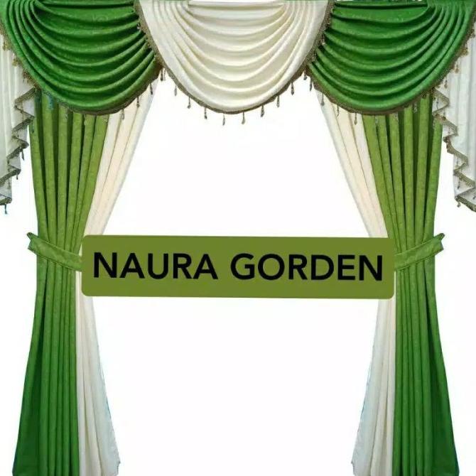 1 set gorden jendela minimalis model poni gelombang mewah ruang tamu