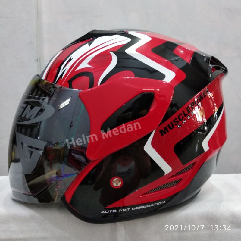 Helm GM Fighter Original Muscle Power Red Black