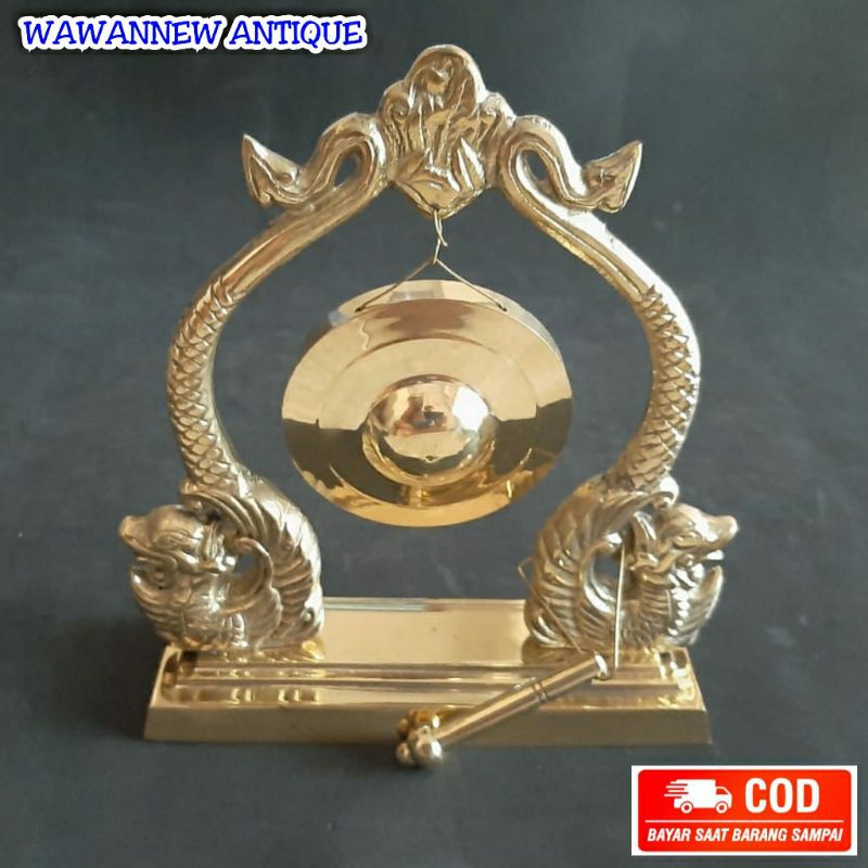 Miniatur Gong Naga / Gong Cantuk Kuningan Antik Murah XL JUMBO