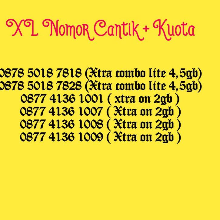 Pena XL  X-tra Combo lite nomor cantik isi kuota 3,5gb