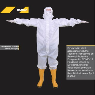  Baju  APD  Medis Size 7XL HAZMAT Suit Medical Coverall 