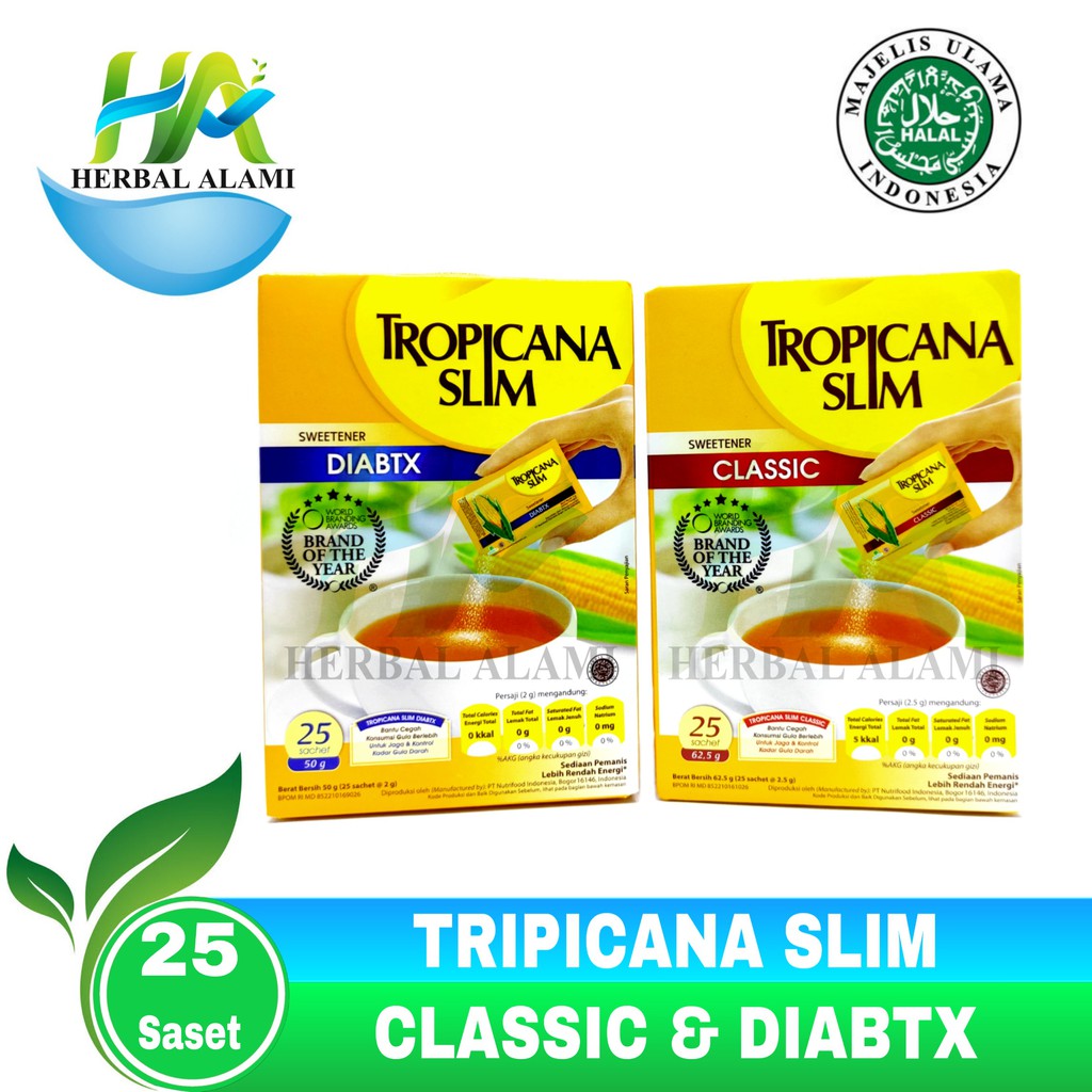 Tropicana Slim Sweetener Classic &amp; Diabtx - Pemanis Bebas Gula