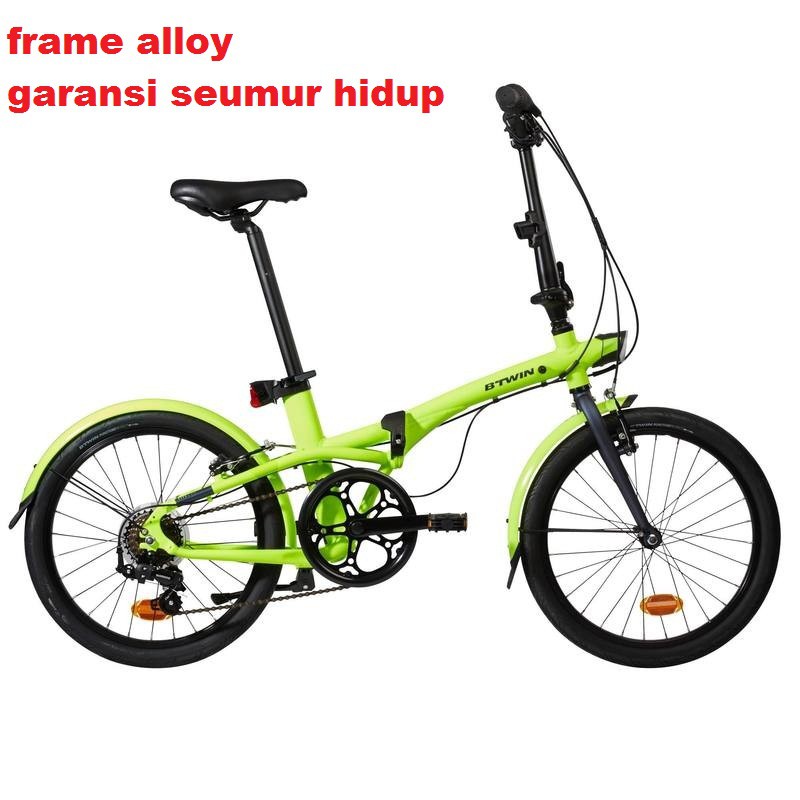 Sepeda Lipat Folding Bike Tilt five hundred 20 Inch Inchi Fold Folded Alloy Bicycle Import 7 Speed