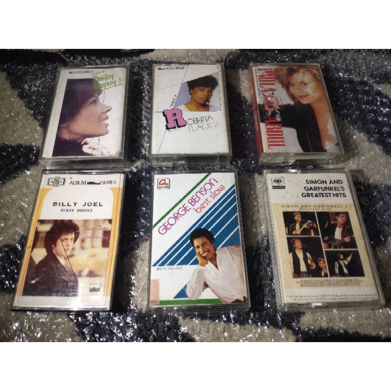 kaset pita shirley bassey - roberta flack - paula abdul - billy joel - george benson - simon and garfunkel