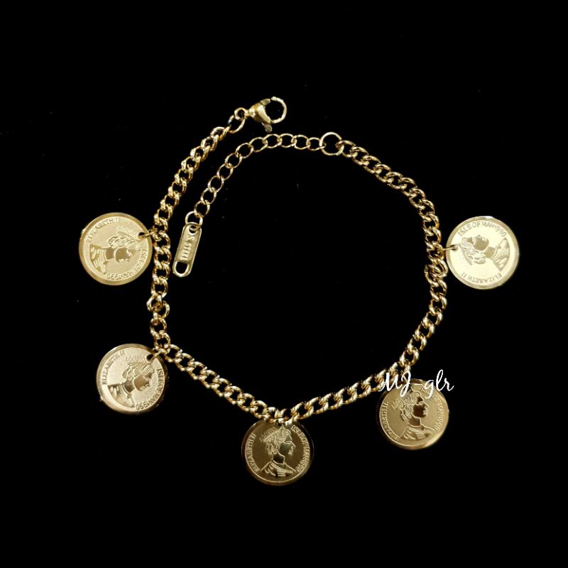 Gelang Rantai Koin Titanium