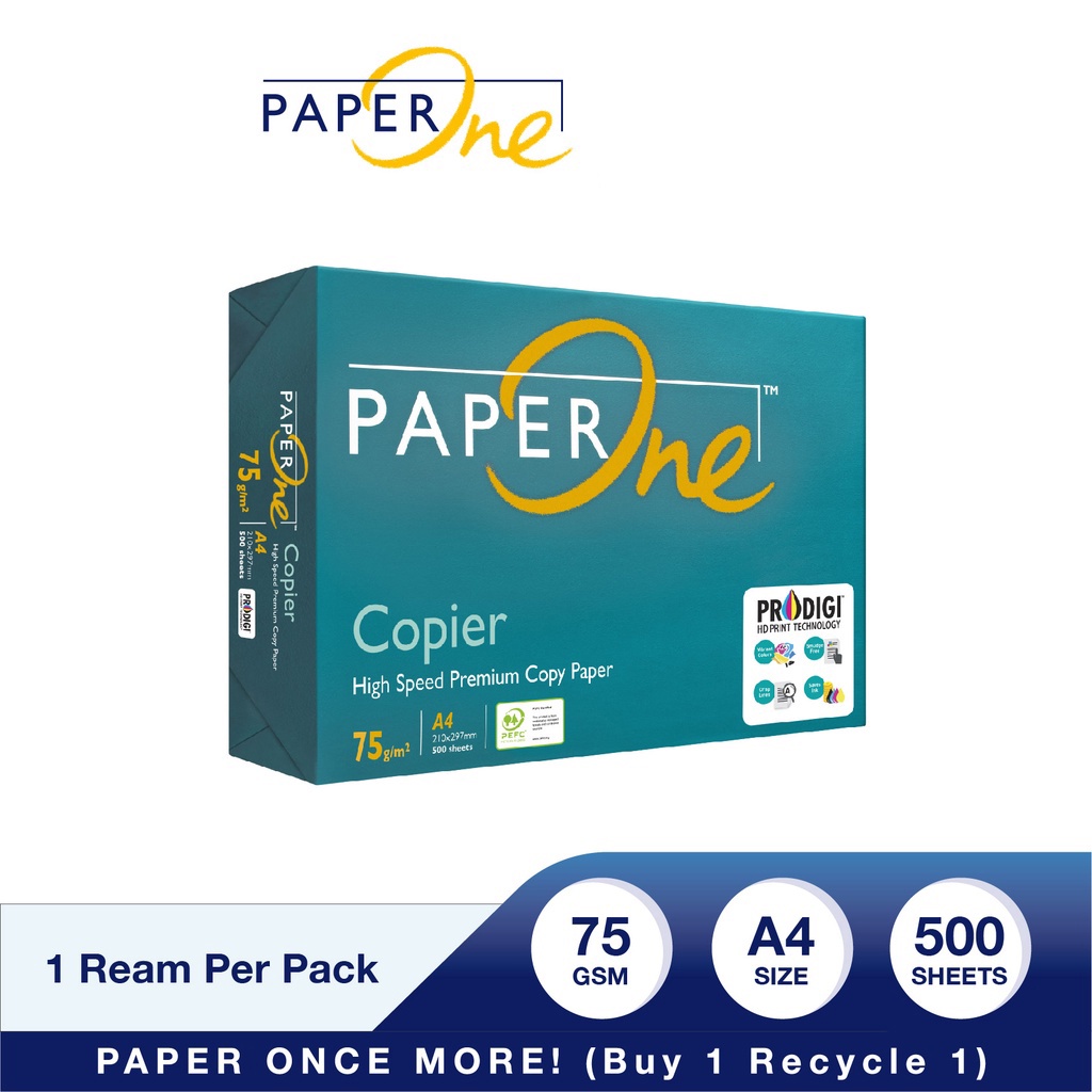 

PAPERONE Kertas A4 75gr 1 Ream (500 lembar) [Kertas HVS, Kertas Fotocopy]